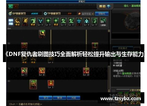 《DNF复仇者刷图技巧全面解析轻松提升输出与生存能力》
